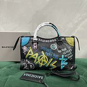 Balenciaga Agneau Graffiti Shoulder Bag Large Black 38x24x16cm - 4