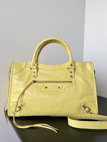 Balenciaga Le City Yellow Shoulder Bag Large 38x24x16cm