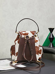 Miu Miu White/burnt Sienna Printed Leather Backpack 22x18x11.5cm - 3