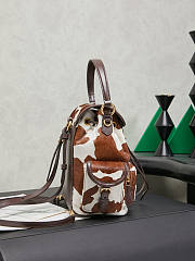 Miu Miu White/burnt Sienna Printed Leather Backpack 22x18x11.5cm - 4