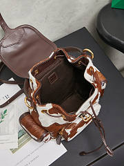 Miu Miu White/burnt Sienna Printed Leather Backpack 22x18x11.5cm - 2