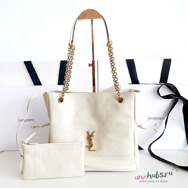 YSL Jamie Shopping Small Lambskin White 29x28x8cm - 1