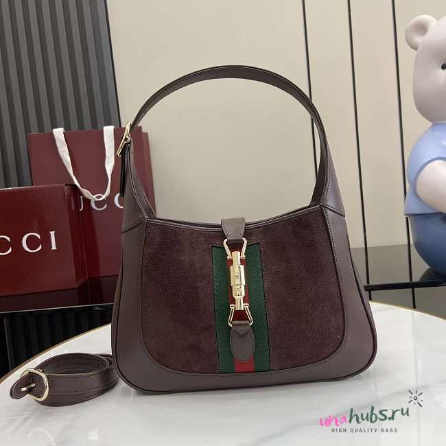 Gucci Jackie 1961 medium bag brown suede 27.5x19x4cm - 1