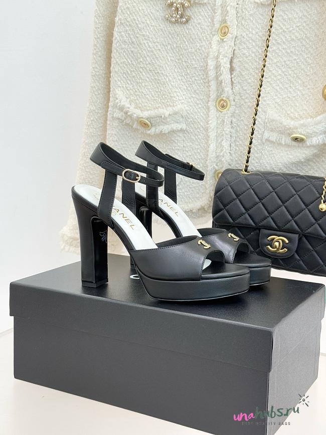 Chanel Sandals Lambskin Black 11cm - 1