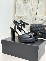 Chanel Sandals Lambskin Black 11cm - 1