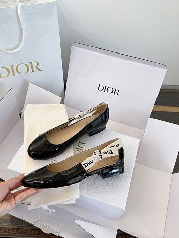 Dior J'Adior Ballet Flat Black Patent Calfskin