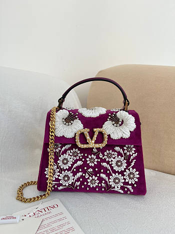 Valentino Garavani Mini Vsling Embroidered Handbag 22x16x9cm