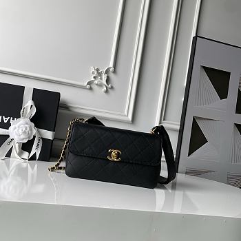Chanel Flap Bag Black Lambskin Gold 25x16x8cm