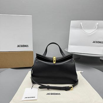 Jacquemus Valérie Grained Leather Tote Bag Black 23x16x7cm