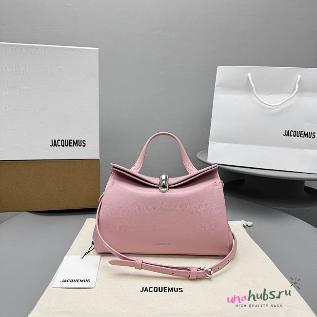 Jacquemus Valérie Grained Leather Tote Bag Pink 23x16x7cm - 1