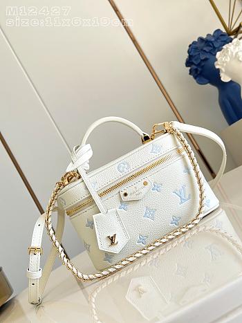 Louis Vuitton Vanity Chain Pouch White Blue 19x11x6cm