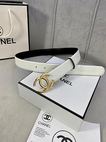 Chanel White Black Belt 3cm