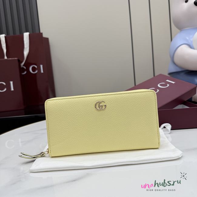 Gucci Double G Zip Around Wallet Yellow 19x10.5x2cm - 1
