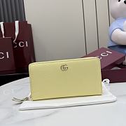 Gucci Double G Zip Around Wallet Yellow 19x10.5x2cm - 1