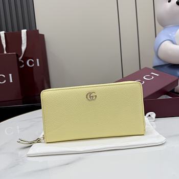 Gucci Double G Zip Around Wallet Yellow 19x10.5x2cm