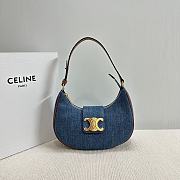 Celine Medium Ava Triomphe Bag Denim 23x13.5x6cm - 1