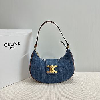 Celine Medium Ava Triomphe Bag Denim 23x13.5x6cm