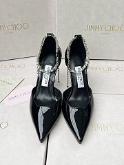 Jimmy Choo Stevie 100 Black Patent Pumps - 1