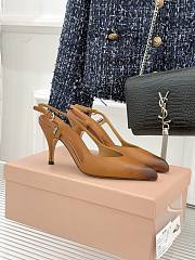 Miu Miu Leather slingback pumps cognac 8.5cm - 1