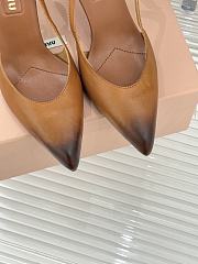 Miu Miu Leather slingback pumps cognac 8.5cm - 4