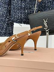 Miu Miu Leather slingback pumps cognac 8.5cm - 3