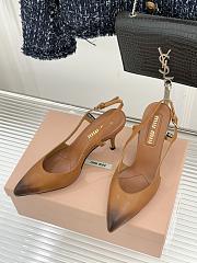 Miu Miu Leather slingback pumps cognac 8.5cm - 2