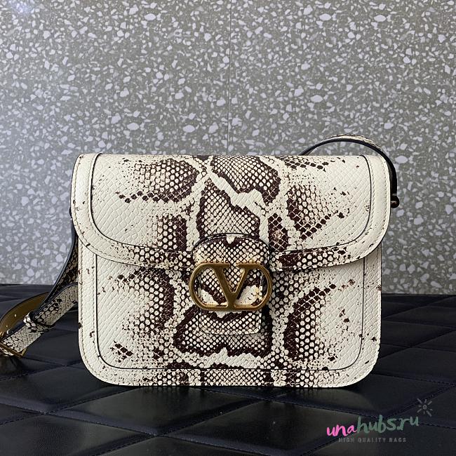 Valentino Garavani 9to5 Python Shoulder Bag 24.5x18.5x8cm - 1
