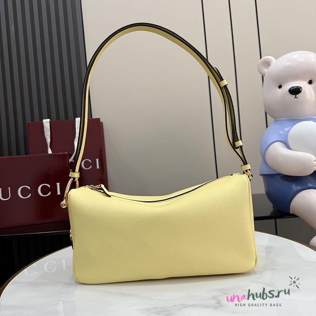 Gucci Half Horsebit medium shoulder bag yellow 31.5x17x12cm - 1