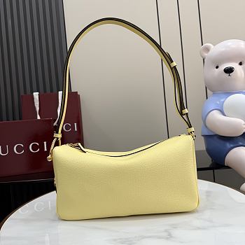 Gucci Half Horsebit medium shoulder bag yellow 31.5x17x12cm