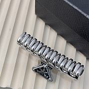 Prada Metallic Triangle Logo Claw Clip - 2
