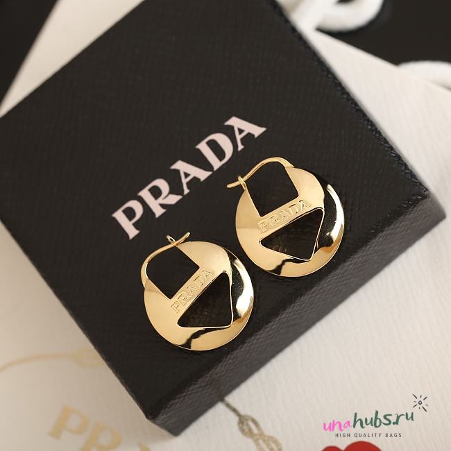 Prada Triangle Cutout Disc Earrings - 1