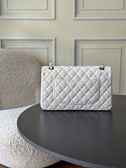 Chanel Flap Bag White Lambskin Silver 25cm - 5