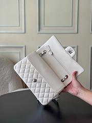 Chanel Flap Bag White Lambskin Silver 25cm - 4