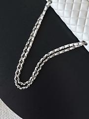 Chanel Flap Bag White Lambskin Silver 25cm - 3