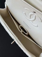 Chanel Flap Bag White Lambskin Silver 25cm - 2