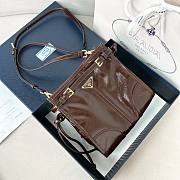 Prada Bonnie leather mini shoulder bag dark brown 20x19.5x7cm - 1