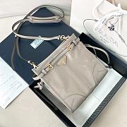 Prada Bonnie leather mini shoulder bag grey 20x19.5x7cm - 1