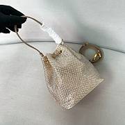 Prada Mini crystal-studded satin bag Sand Beige 19.5x15.5x10cm - 4