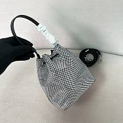 Prada Mini crystal-studded satin bag black 19.5x15.5x10cm - 3