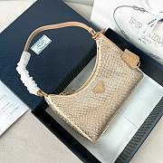 Prada Re-Edition 2005 mini crystal-studded satin bag sand beige 22x18x6.5cm - 1