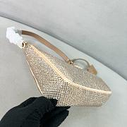 Prada Re-Edition 2005 mini crystal-studded satin bag sand beige 22x18x6.5cm - 5