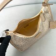 Prada Re-Edition 2005 mini crystal-studded satin bag sand beige 22x18x6.5cm - 3