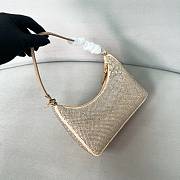 Prada Re-Edition 2005 mini crystal-studded satin bag sand beige 22x18x6.5cm - 4