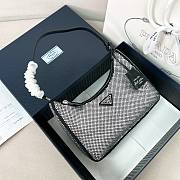 Prada Re-Edition 2005 mini crystal-studded satin bag black 22x18x6.5cm - 1