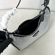 Prada Re-Edition 2005 mini crystal-studded satin bag black 22x18x6.5cm - 5