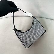 Prada Re-Edition 2005 mini crystal-studded satin bag black 22x18x6.5cm - 2