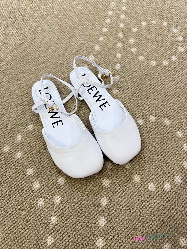 Loewe Toy Ankle Strap Ballerina white - 1