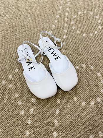 Loewe Toy Ankle Strap Ballerina white
