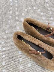 Prada Shearling Ballet Flats brown - 4