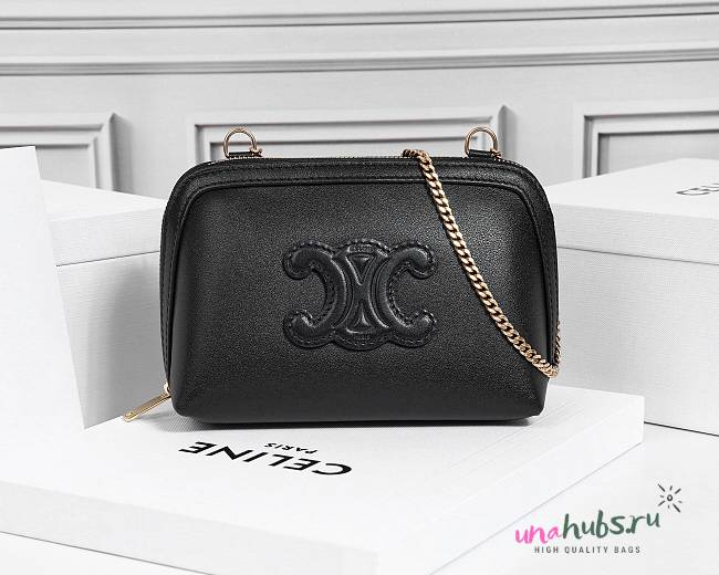 Celine Clutch on Chain IN smooth calfskin black 16.5x11x8cm - 1